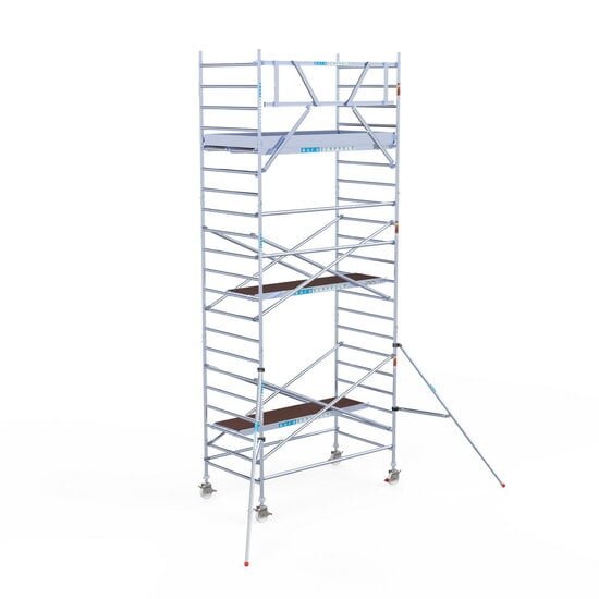 Euroscaffold - Rolsteiger Pro 135x250 7,2m werkhoogte carbon vloer tegen de gevel